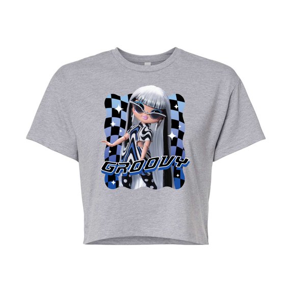 LOL OMG! Fashion Dolls - Groovy Babe - Juniors Cropped Cotton Blend T-Shirt