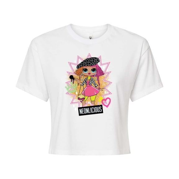 LOL OMG! Fashion Dolls - Neonlicious - Juniors Cropped Cotton Blend T-Shirt