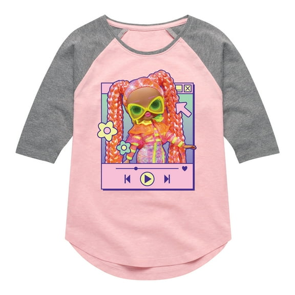 LOL OMG! Fashion Dolls - Play Dazzle Music - Toddler & Youth Girls Raglan Graphic T-Shirt