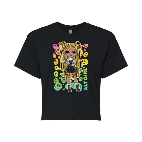LOL OMG! Fashion Dolls - Rainbow ALT Girl - Juniors Cropped Cotton Blend T-Shirt
