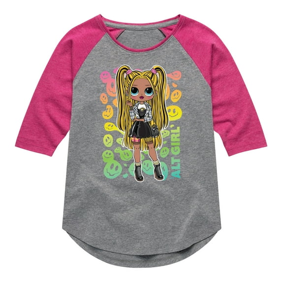 LOL OMG! Fashion Dolls - Rainbow ALT Girl - Toddler & Youth Girls Raglan Graphic T-Shirt