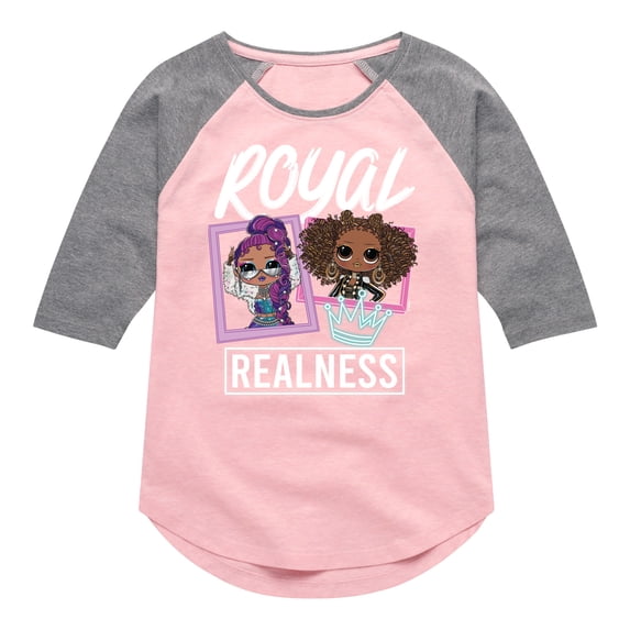 LOL OMG! Fashion Dolls - Royal Realness - Toddler & Youth Girls Raglan Graphic T-Shirt