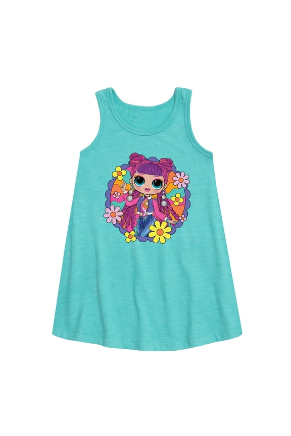 LOL OMG! Fashion Dolls - Skater Chick w/ Flowers - Toddler & Youth Girls A-line Dress