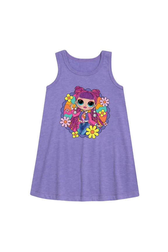 LOL OMG! Fashion Dolls - Skater Chick w/ Flowers - Toddler & Youth Girls A-line Dress