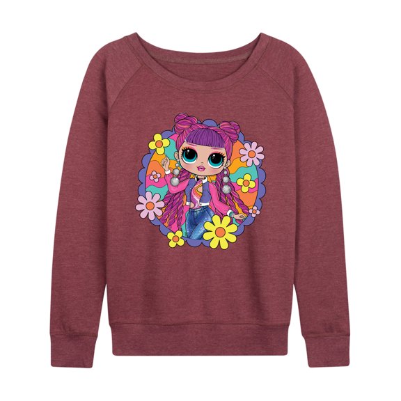 LOL OMG! Fashion Dolls - Skater Chick w/ Flowers - Women's Lightweight French Terry Long Sleeve Shirt
