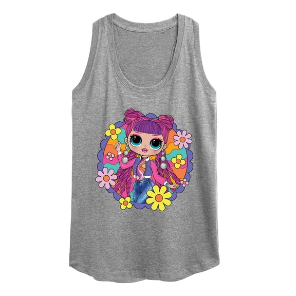 LOL OMG! Fashion Dolls - Skater Chick w/ Flowers - Women's Racerback Tank Top