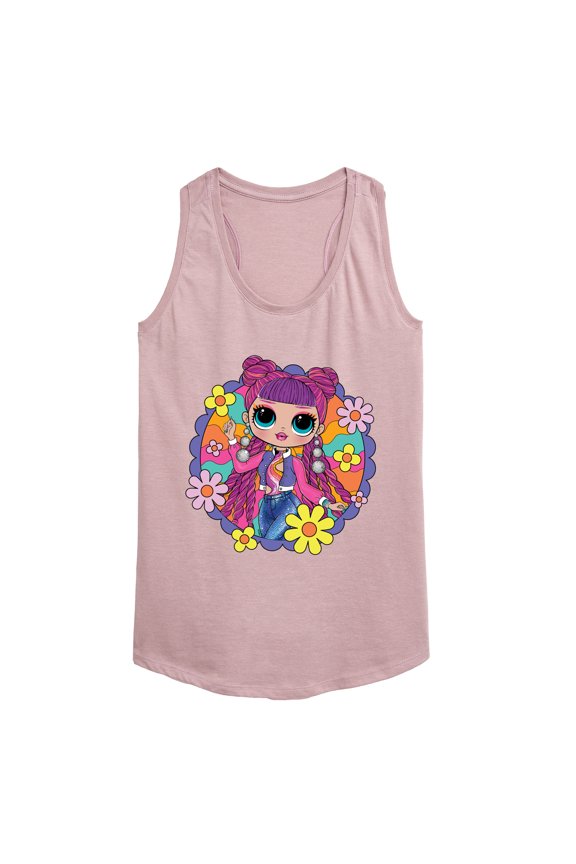 LOL OMG! Fashion Dolls - Skater Chick w/ Flowers - Women's Racerback Tank Top