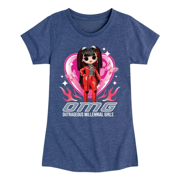LOL OMG! Fashion Dolls - Spicy Babe - Hearts & Flames - Toddler & Youth Girls Short Sleeve Graphic T-Shirt