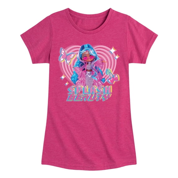 LOL OMG! Fashion Dolls - Splash Beauty w/ Butterflies & Hearts - Toddler & Youth Girls Short Sleeve Graphic T-Shirt