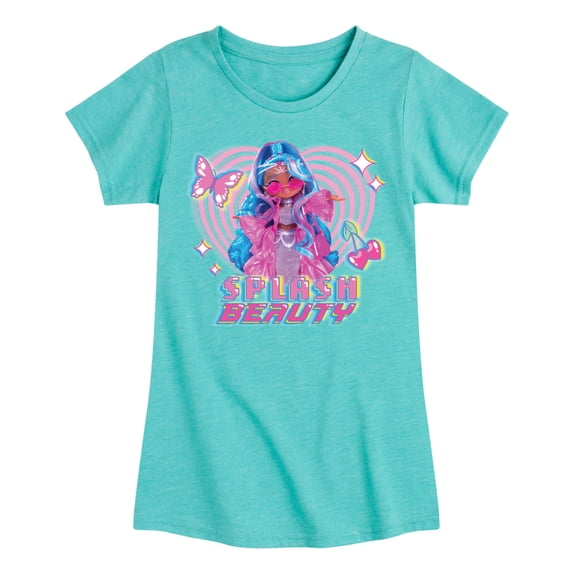 LOL OMG! Fashion Dolls - Splash Beauty w/ Butterflies & Hearts - Toddler & Youth Girls Short Sleeve Graphic T-Shirt