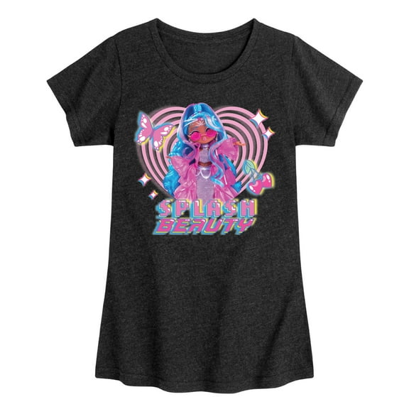 LOL OMG! Fashion Dolls - Splash Beauty w/ Butterflies & Hearts - Toddler & Youth Girls Short Sleeve Graphic T-Shirt