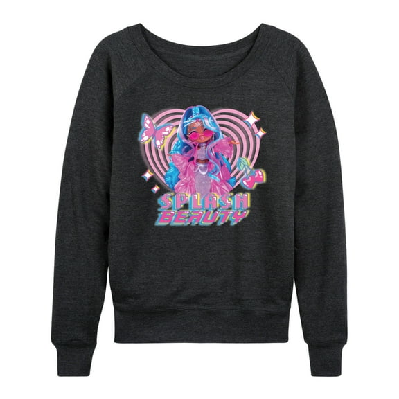 LOL OMG! Fashion Dolls - Splash Beauty w/ Butterflies & Hearts - Women's Lightweight French Terry Long Sleeve Shirt