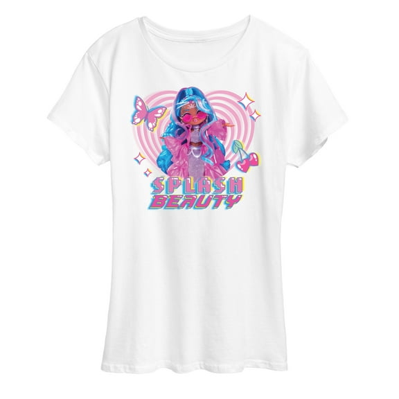 LOL OMG! Fashion Dolls - Splash Beauty w/ Butterflies & Hearts - Women's Short Sleeve Graphic T-Shirt