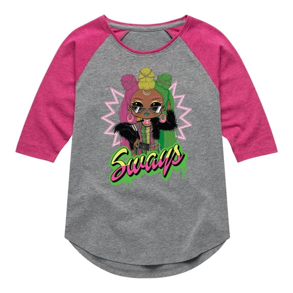 LOL OMG! Fashion Dolls - Sways Spray Paint - Toddler & Youth Girls Raglan Graphic T-Shirt