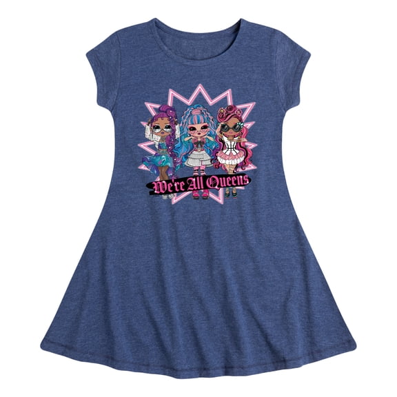 LOL OMG! Fashion Dolls - We're All Queens - Toddler & Youth Girls Fit & Flare Dress