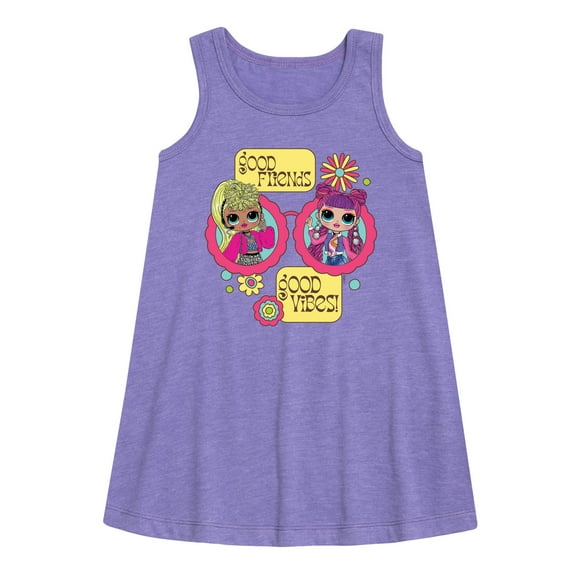 LOL OMG! Good Friends, Good Vibes Besties - Toddler & Youth Girls A-line Dress