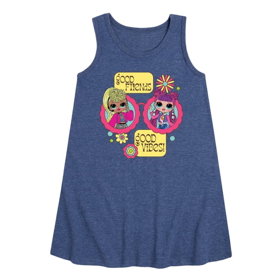 LOL OMG! Good Friends, Good Vibes Besties - Toddler & Youth Girls A-line Dress