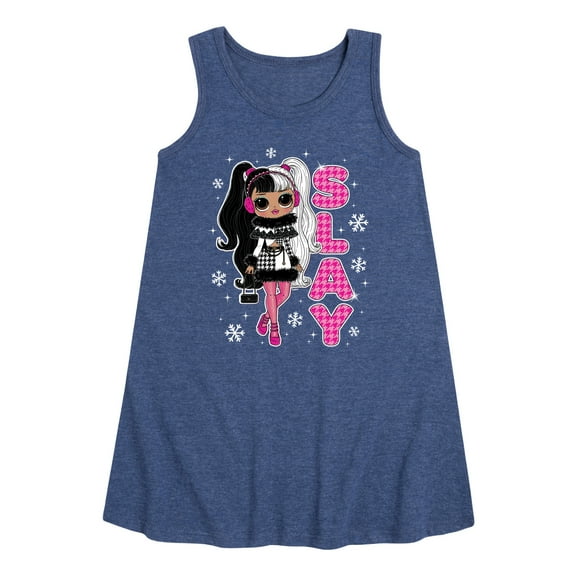 LOL OMG - Winter Dolls - Slay All Day - Toddler & Youth Girls A-line Dress