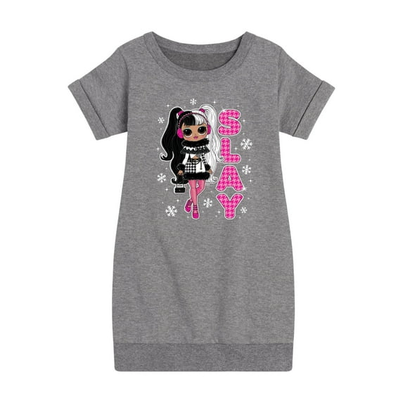 LOL OMG - Winter Dolls - Slay All Day - Toddler & Youth Girls Fleece Dress
