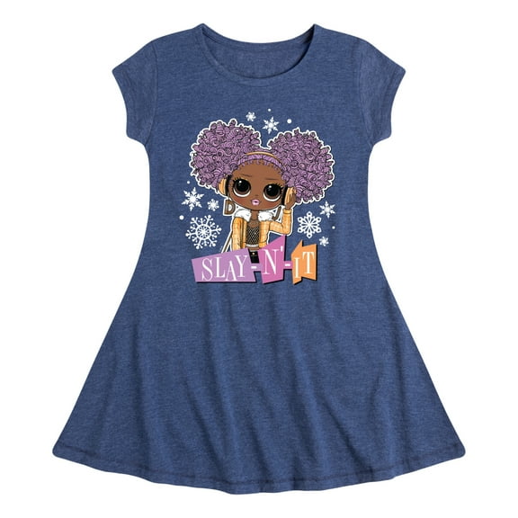 LOL OMG - Winter Dolls - Slay N' It - Toddler & Youth Girls Fit & Flare Dress