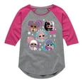 thumbnail image 1 of LOL OMG - Winter Dolls - Snow Princesses Circles - Toddler & Youth Girls Raglan Graphic T-Shirt, 1 of 4