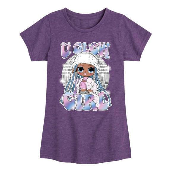 LOL OMG - Winter Dolls - U Glow Girl Disco - Toddler & Youth Girls Short Sleeve Graphic T-Shirt
