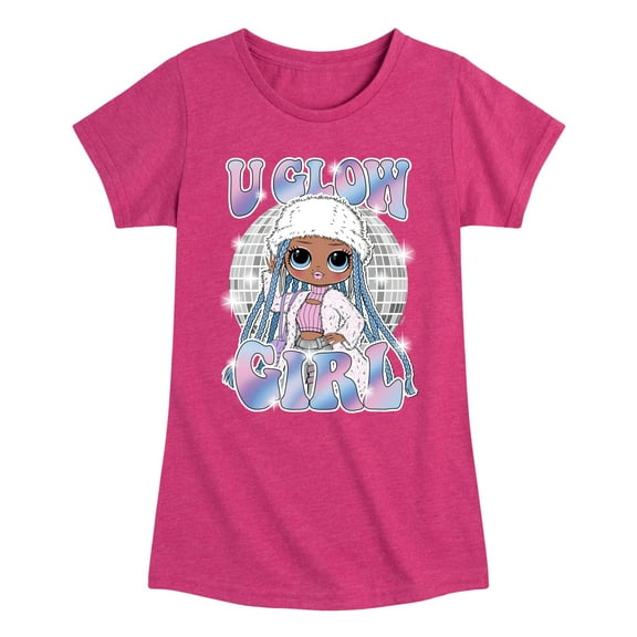 LOL OMG - Winter Dolls - U Glow Girl Disco - Toddler & Youth Girls Short Sleeve Graphic T-Shirt
