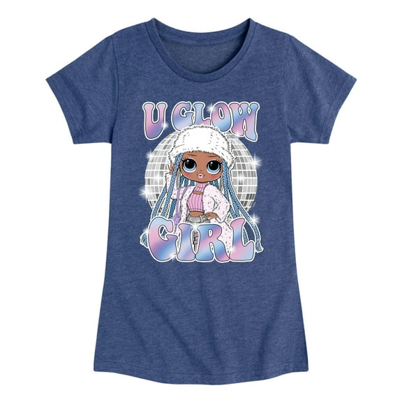 LOL OMG - Winter Dolls - U Glow Girl Disco - Toddler & Youth Girls Short Sleeve Graphic T-Shirt
