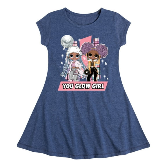 LOL OMG - Winter Dolls - You Glow Girl - Toddler & Youth Girls Fit & Flare Dress