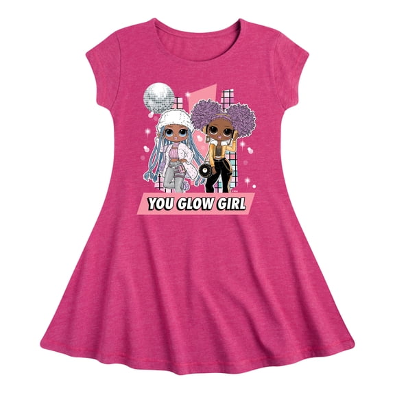 LOL OMG - Winter Dolls - You Glow Girl - Toddler & Youth Girls Fit & Flare Dress
