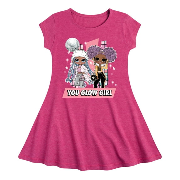 LOL OMG - Winter Dolls - You Glow Girl - Toddler & Youth Girls Fit & Flare Dress