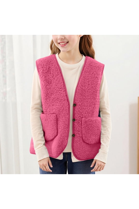 LOL Puffer Vest Boys Girls Fleece Vest Puffy Sleeveless Jacket Coat (Hot Pink XXXXXXXXXXL)