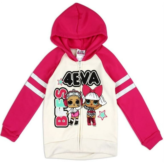 LOL SURPRISE Girls Zip Fleece Hoodie sizes 4-6X