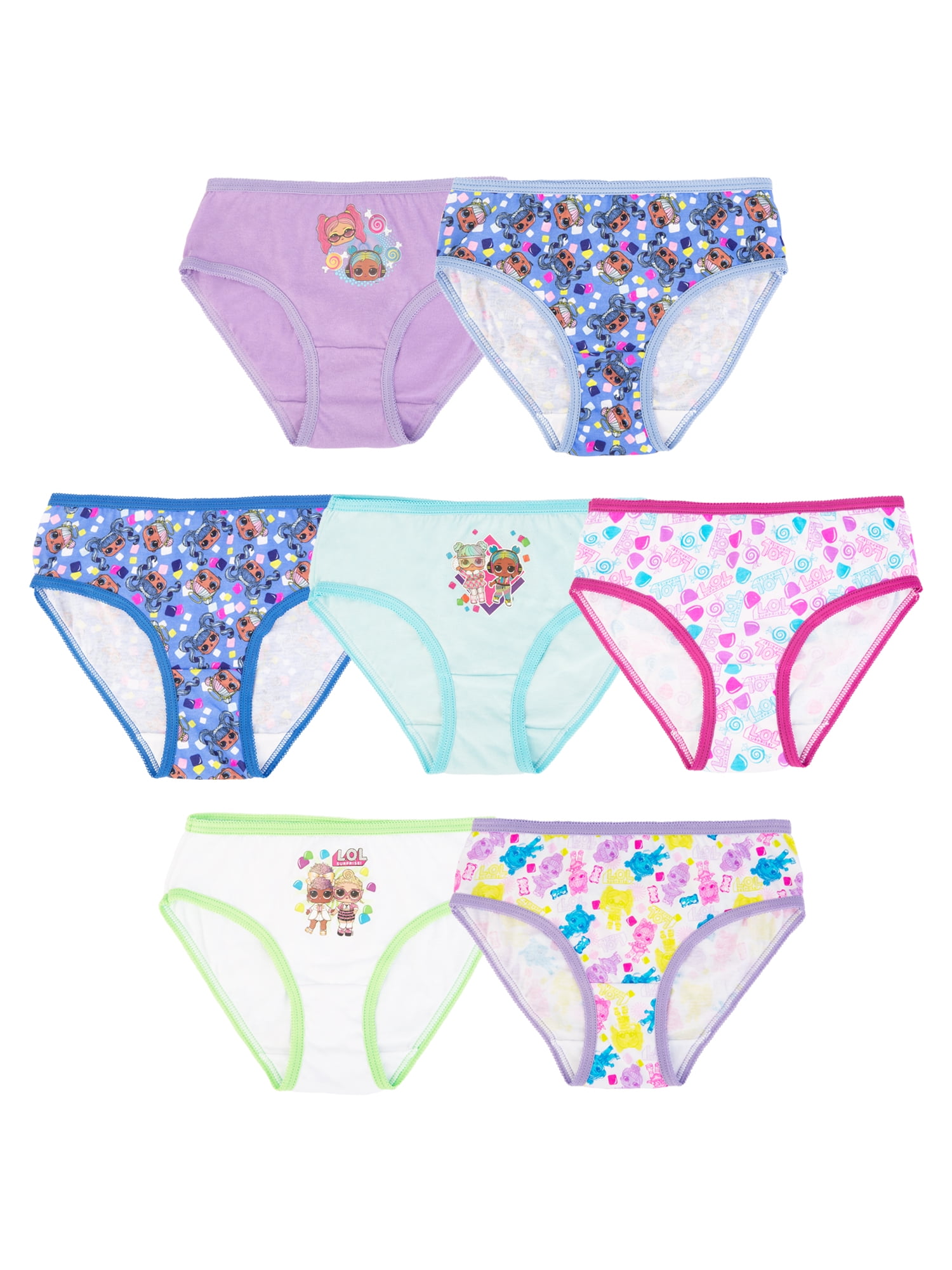 LOL Surprise Girls Panties Underwear 8-Pack Sizes 2T/3T, 4T, 4, 6