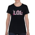 thumbnail image 1 of LOL Smiley Emoji Crown Pink Design Women's T-shirt, 1 of 4