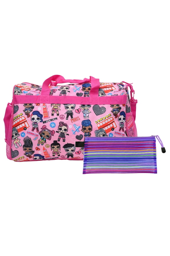 LOL Surprise 16" Duffel Bag Carry-On w/ Mesh Zipper Travel Accessories Pouch