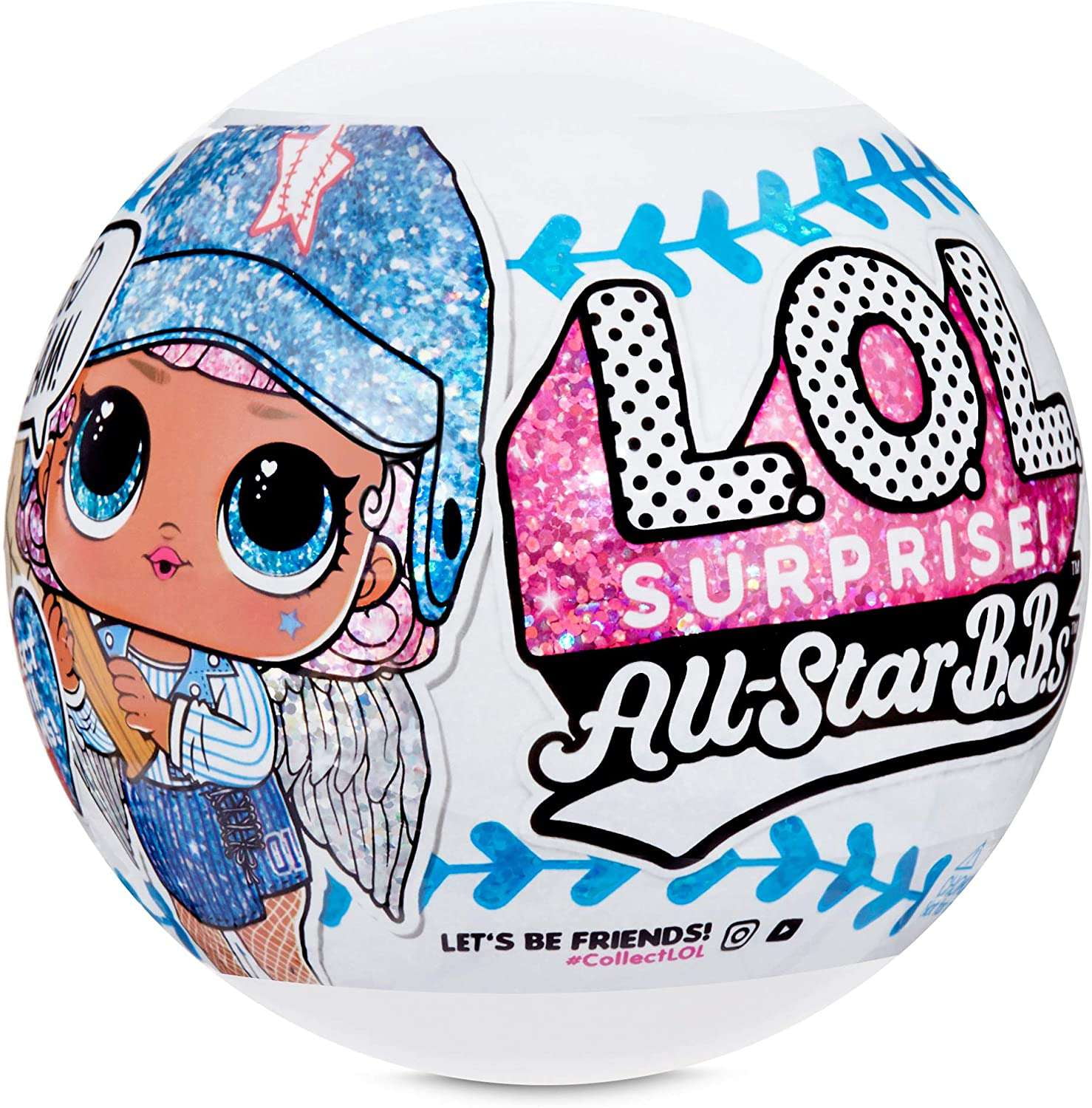 MGA ENTERTAINMENT LOL Surprise All Stars BBs Lucky Stars Mystery Pack (BLUE Baseball, 1 RANDOM Figure!)