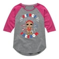 thumbnail image 1 of LOL Surprise! Americana - 4th of July - Fierce Freedom - Toddler & Youth Girls Raglan Graphic T-Shirt, 1 of 5