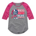 thumbnail image 1 of LOL Surprise! Americana - 4th of July - Red, White, & Blue Sparkles - Toddler & Youth Girls Raglan Graphic T-Shirt, 1 of 5