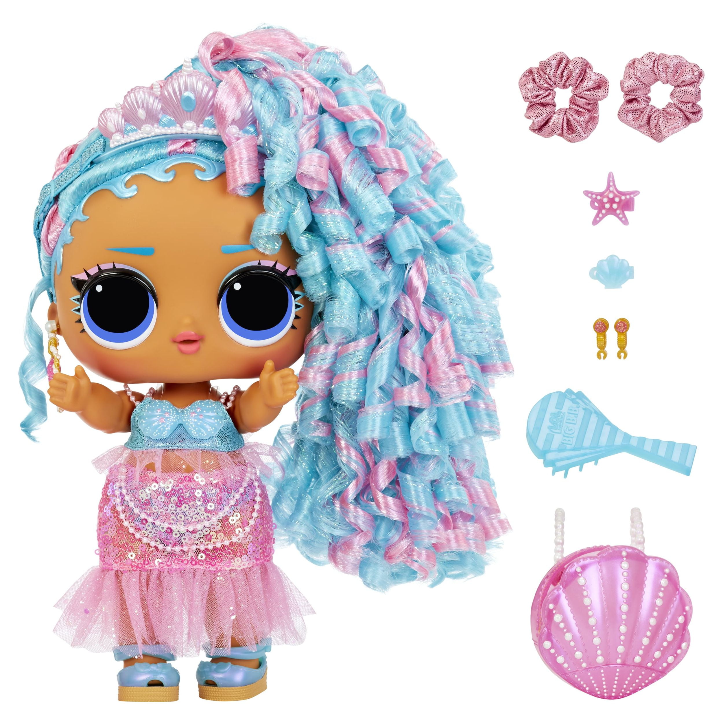 LOL Surprise Big Baby Hair Doll, Splash Queen, 11” with 14