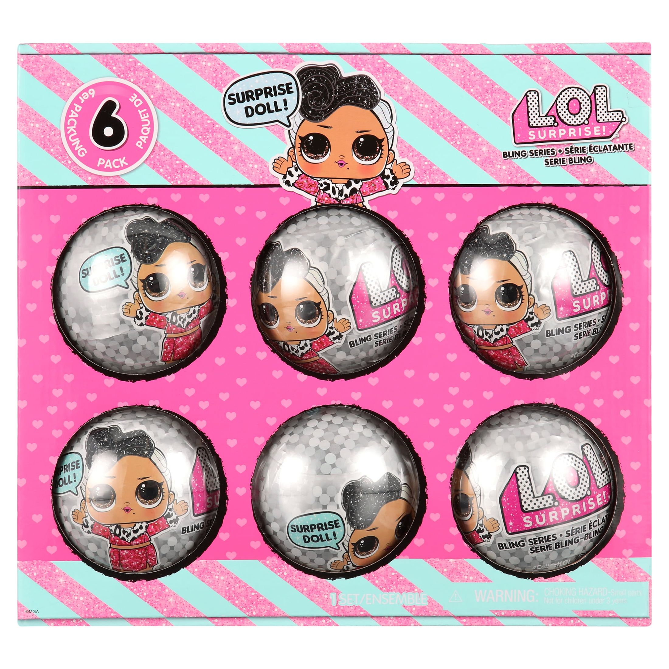 LOL Surprise Bling Series Doll Playset, 6 Pieces, Great Gift for Kids Ages 4 5 6+ - image 1 of 8