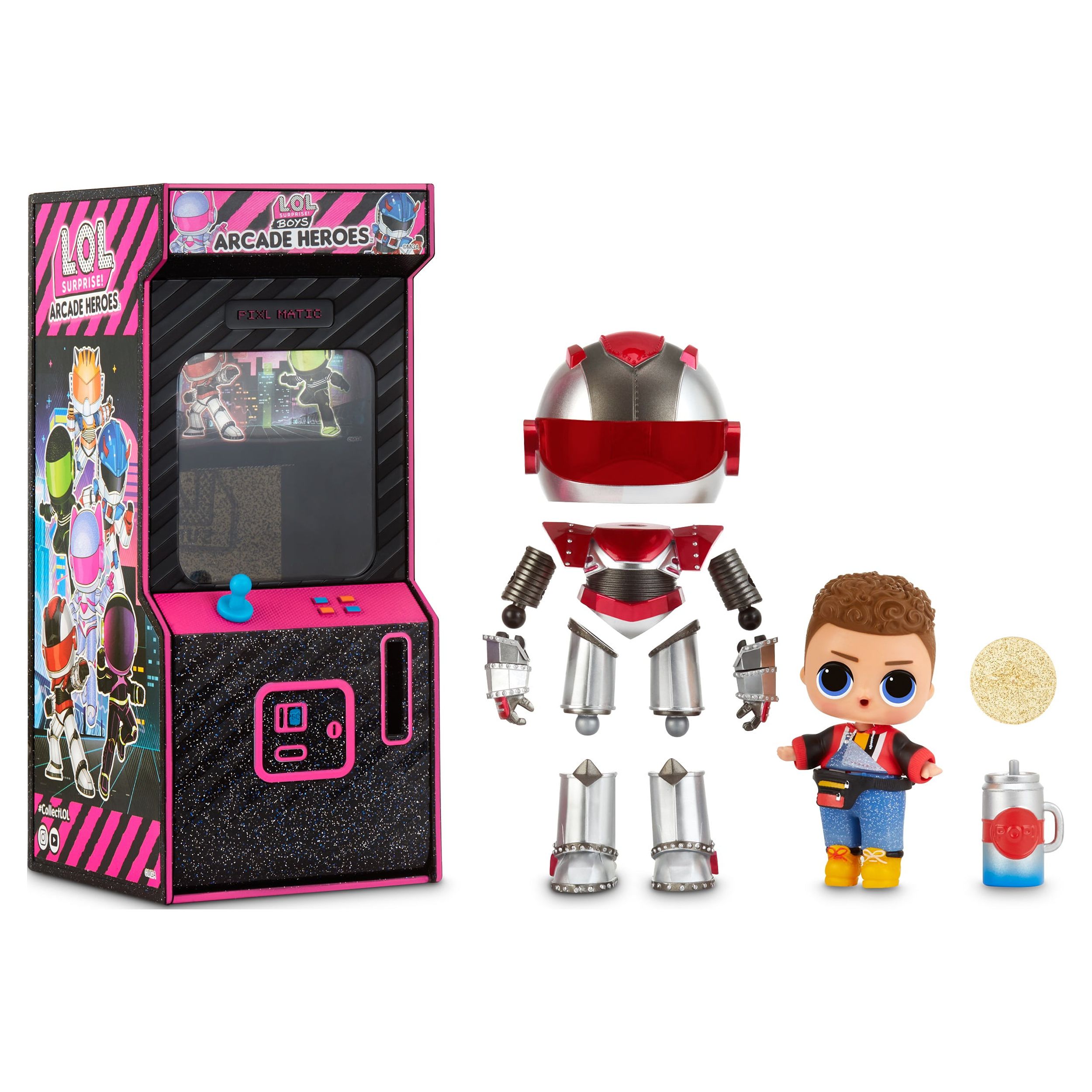LOL Surprise Boys Arcade Heroes – Action Figure Doll With 15 Surprises, Great Gift for Kids Ages 4 5 6+ - image 1 of 7