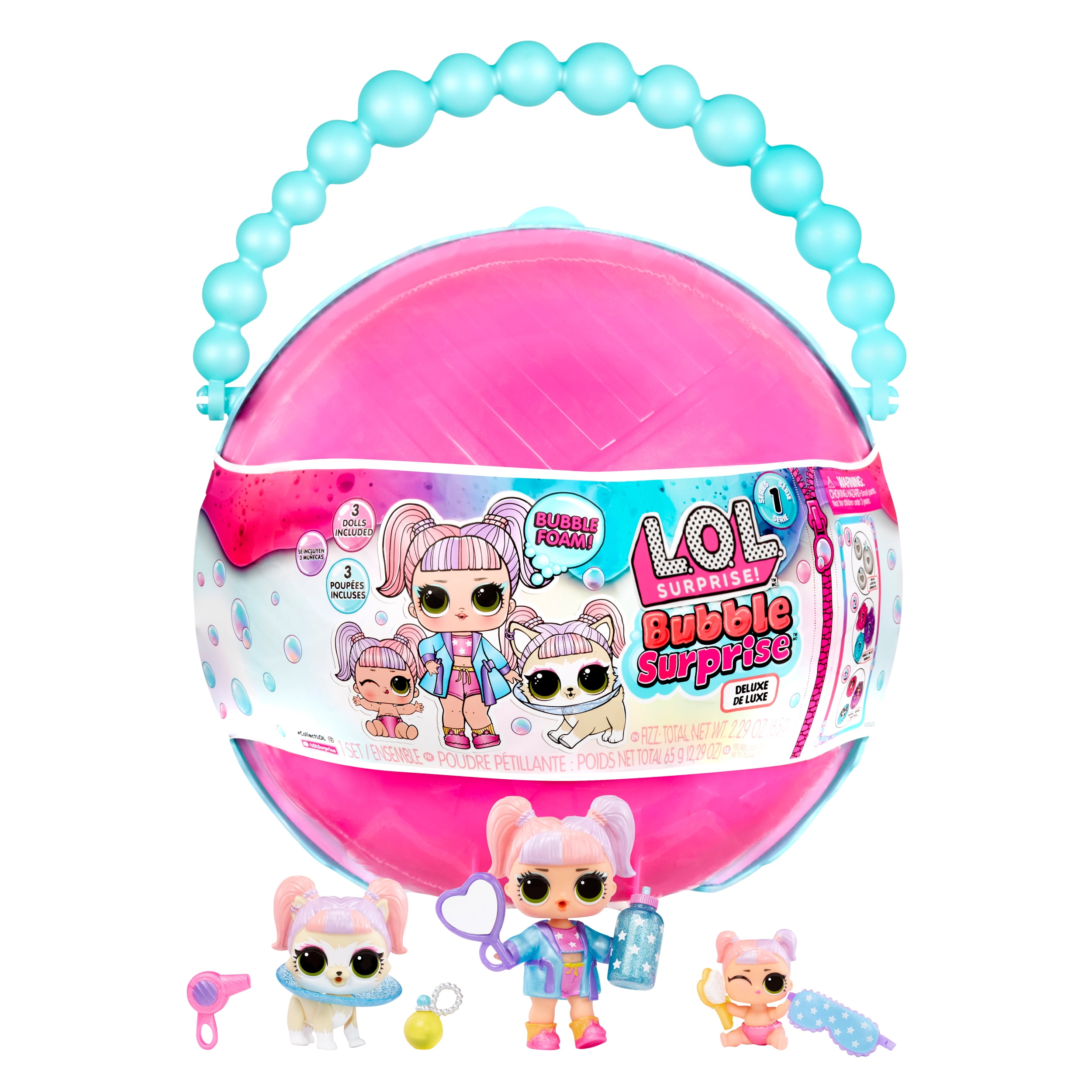 LOL Surprise! Bubble Surprise Deluxe Collectible Dolls, Pet, Baby Sister,  Surprises, Accessories, Surprise Unboxing, Color Change Foam, Girls Gift  Age