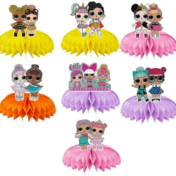 LOL Surprise Centerpieces Honeycomb Table Toppers Decorations for Photo Props Birthday Party Decor Supplies