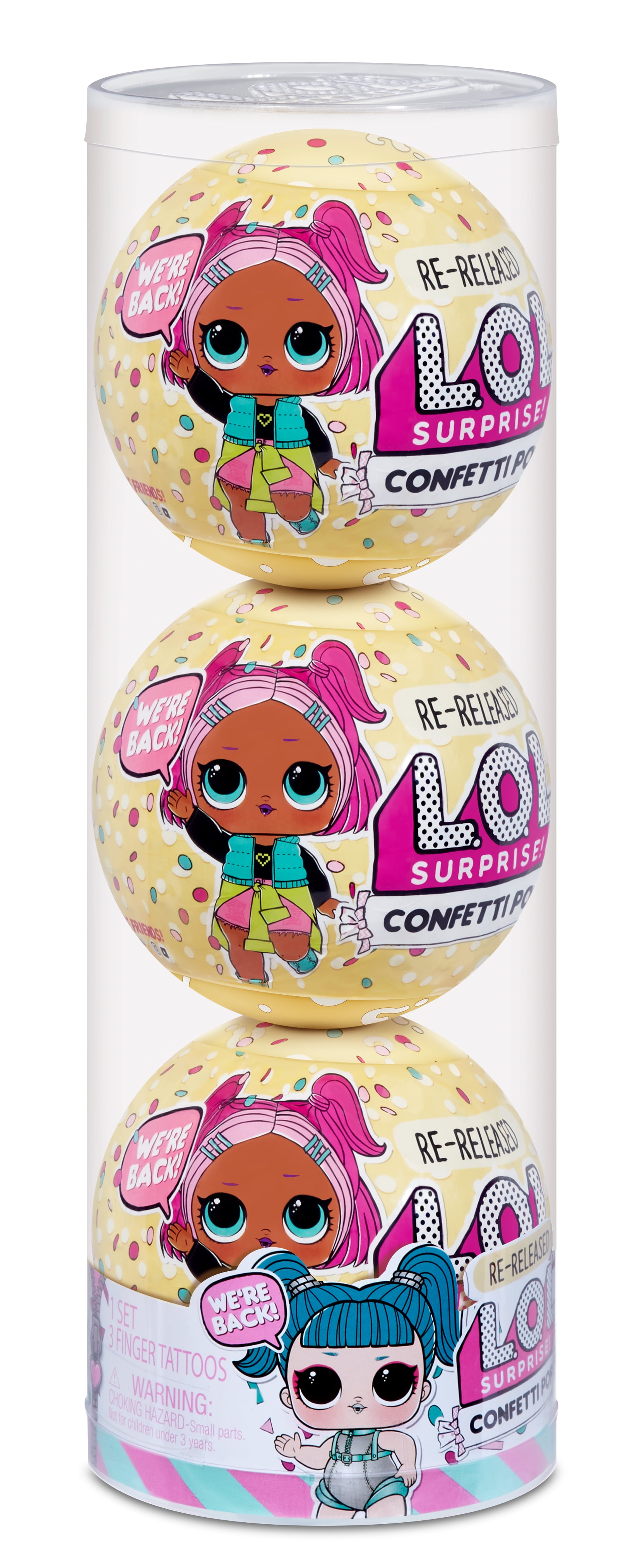 LOL Surprise! Confetti Pop 3-Pack Dolls, Glamstronaut, Great Gift for Kids Ages 4-6+