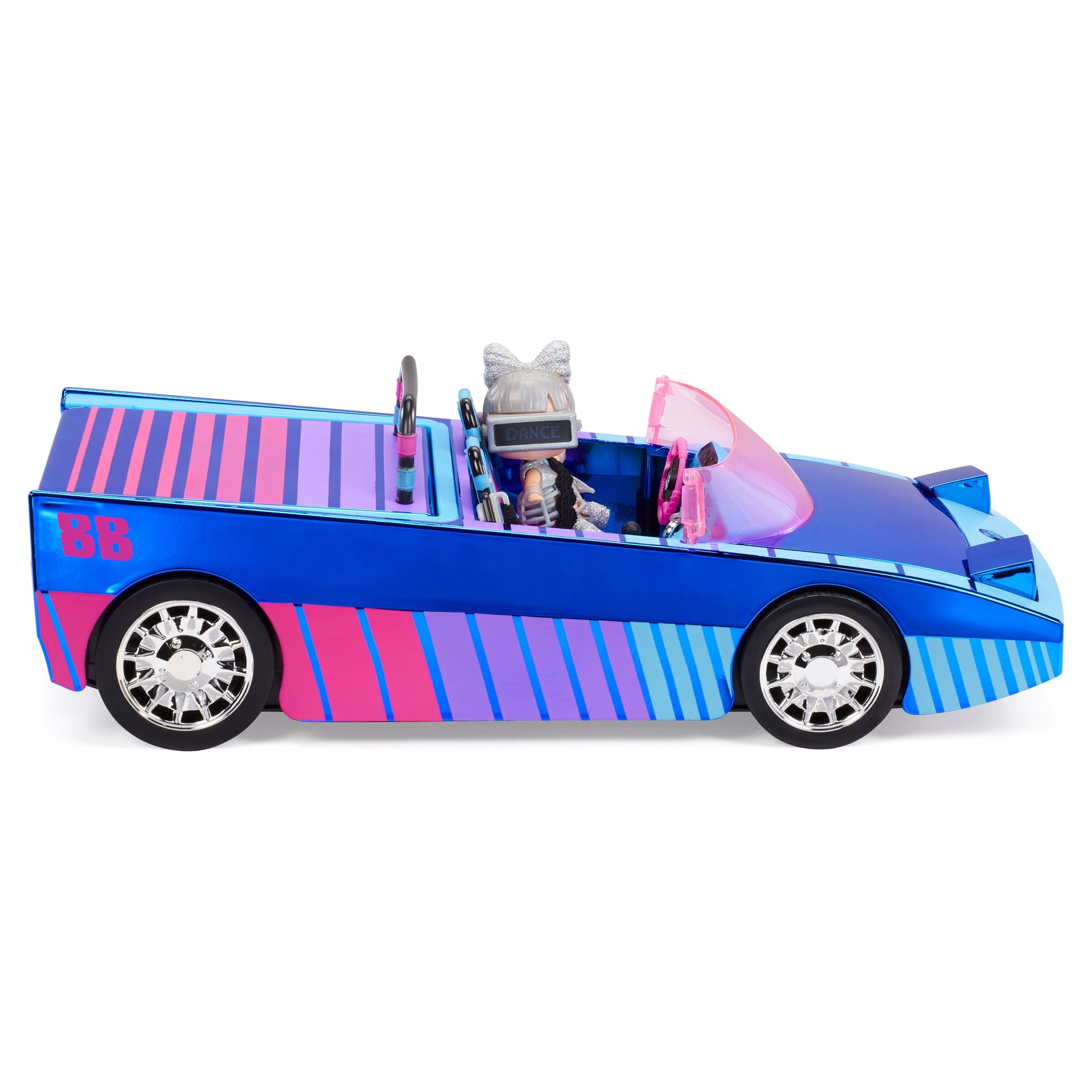 LOL Surprise Dance Machine Car With Exclusive Doll, Surprise Pool and Dance  Floor, Multicolor and Magic Blacklight, For Kids 