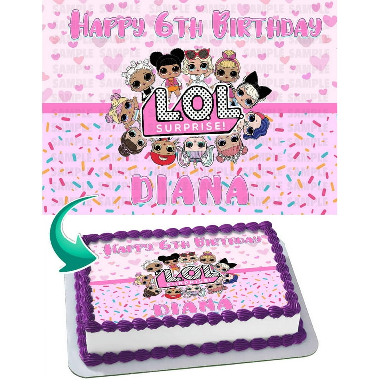 LOL Surprise Dolls 2020 Edible Cake Image Topper Personalized