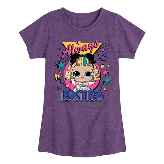 LOL Surprise! Dolls - Always Extra - Retro Shapes & Colors - Toddler & Youth Girls Short Sleeve Graphic T-Shirt