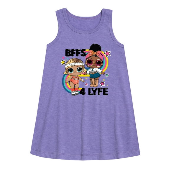 LOL Surprise! Dolls - BFF 4LYFE - Fit Queen & Foxy - Toddler & Youth Girls A-line Dress