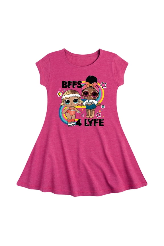 LOL Surprise! Dolls - BFF 4LYFE - Fit Queen & Foxy - Toddler & Youth Girls Fit & Flare Dress
